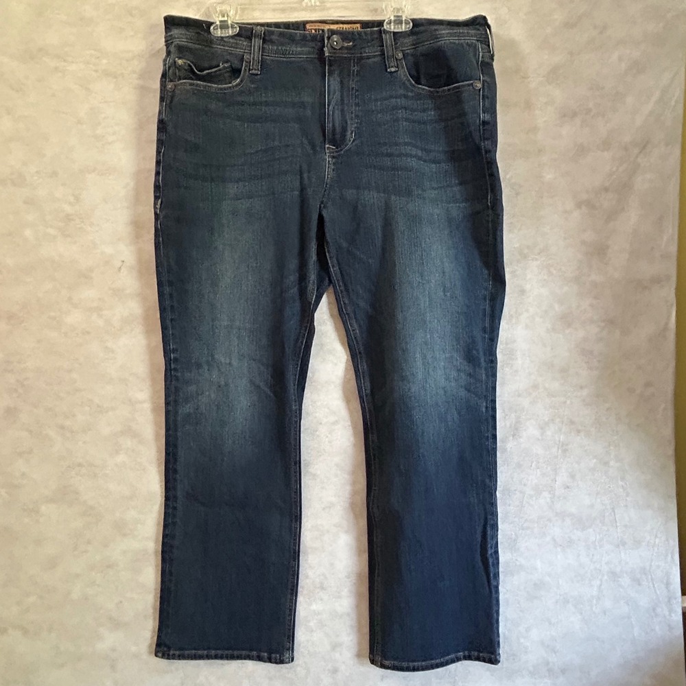 Seven7 Premium Denim Mens Straight Fit Dark Wash Jeans W38 L30 Stretch